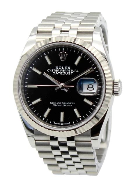 rolex datejust 36 stainless steel watch black index jubilee watch|Rolex Datejust 36 oystersteel.